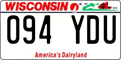 WI license plate 094YDU