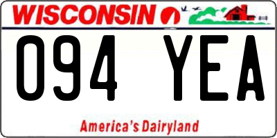 WI license plate 094YEA