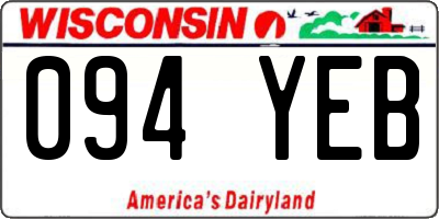 WI license plate 094YEB