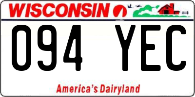 WI license plate 094YEC