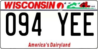 WI license plate 094YEE