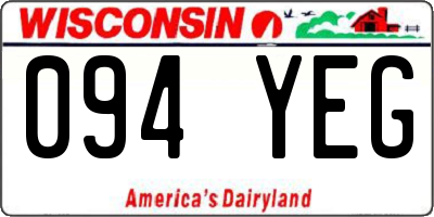 WI license plate 094YEG