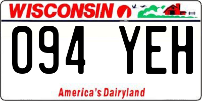 WI license plate 094YEH