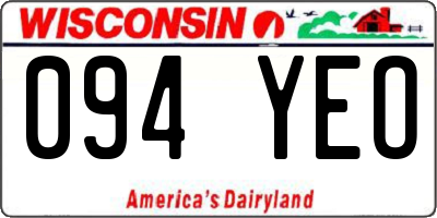WI license plate 094YEO