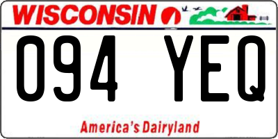 WI license plate 094YEQ