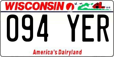 WI license plate 094YER