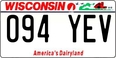 WI license plate 094YEV