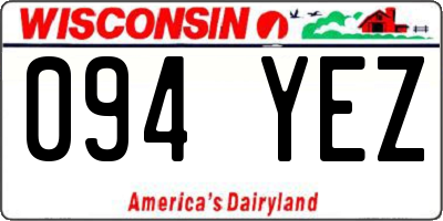 WI license plate 094YEZ