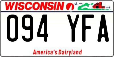WI license plate 094YFA