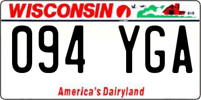 WI license plate 094YGA