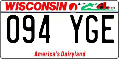 WI license plate 094YGE