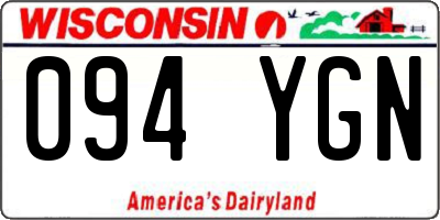 WI license plate 094YGN