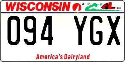 WI license plate 094YGX