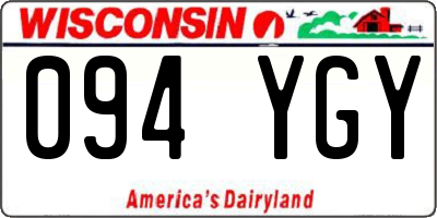 WI license plate 094YGY