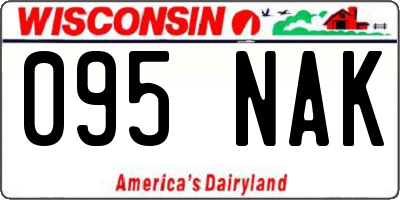 WI license plate 095NAK