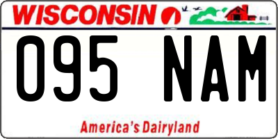 WI license plate 095NAM