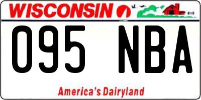 WI license plate 095NBA