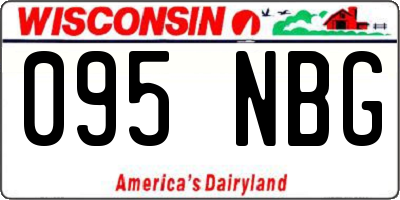 WI license plate 095NBG
