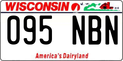 WI license plate 095NBN