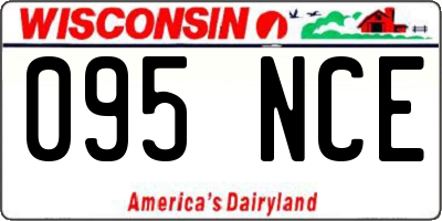WI license plate 095NCE