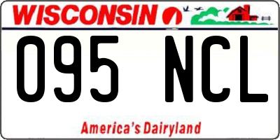 WI license plate 095NCL