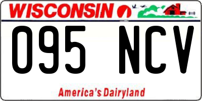 WI license plate 095NCV