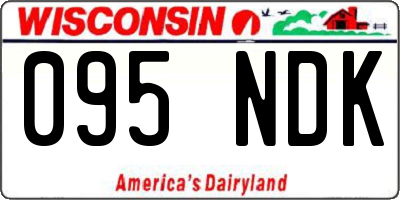 WI license plate 095NDK
