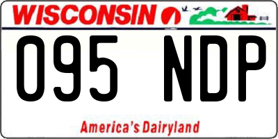 WI license plate 095NDP