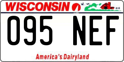 WI license plate 095NEF