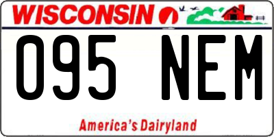 WI license plate 095NEM