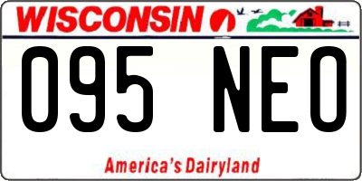 WI license plate 095NEO