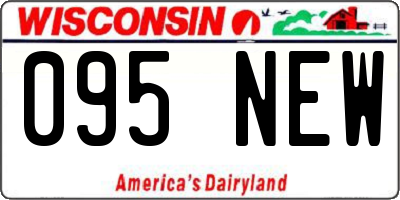 WI license plate 095NEW