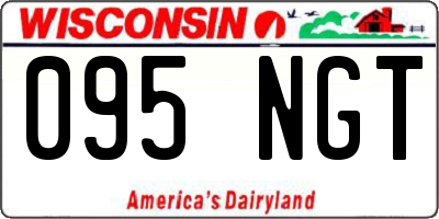 WI license plate 095NGT