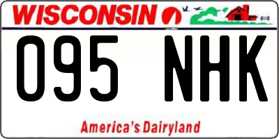 WI license plate 095NHK