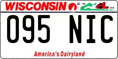 WI license plate 095NIC