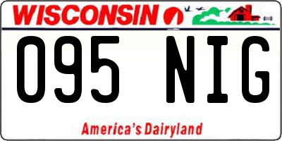 WI license plate 095NIG