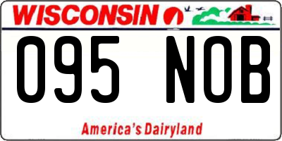 WI license plate 095NOB