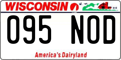 WI license plate 095NOD