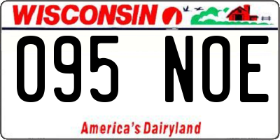 WI license plate 095NOE