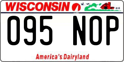 WI license plate 095NOP