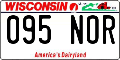 WI license plate 095NOR