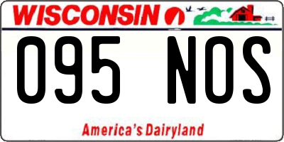 WI license plate 095NOS