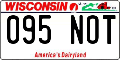 WI license plate 095NOT