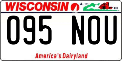 WI license plate 095NOU