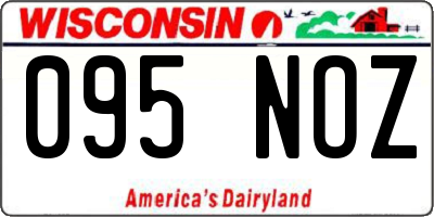 WI license plate 095NOZ