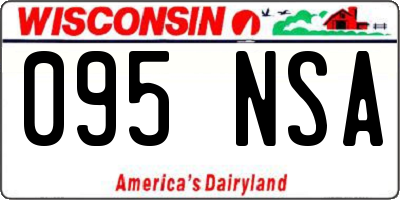 WI license plate 095NSA