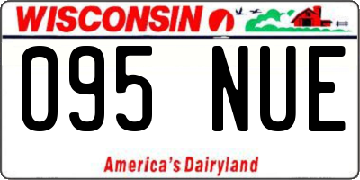 WI license plate 095NUE