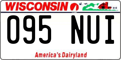 WI license plate 095NUI
