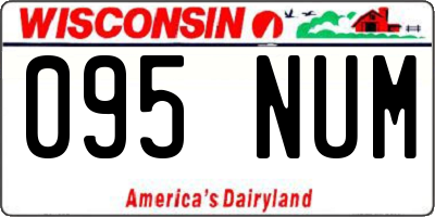 WI license plate 095NUM