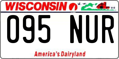 WI license plate 095NUR